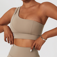 DONA Chic Single Shoulder Crop Top - Latte