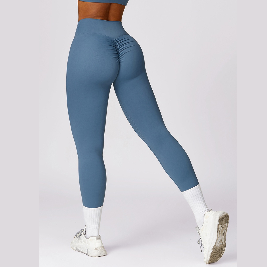 Sexy Style Skinny Scrunched Legging - Dusty Blue