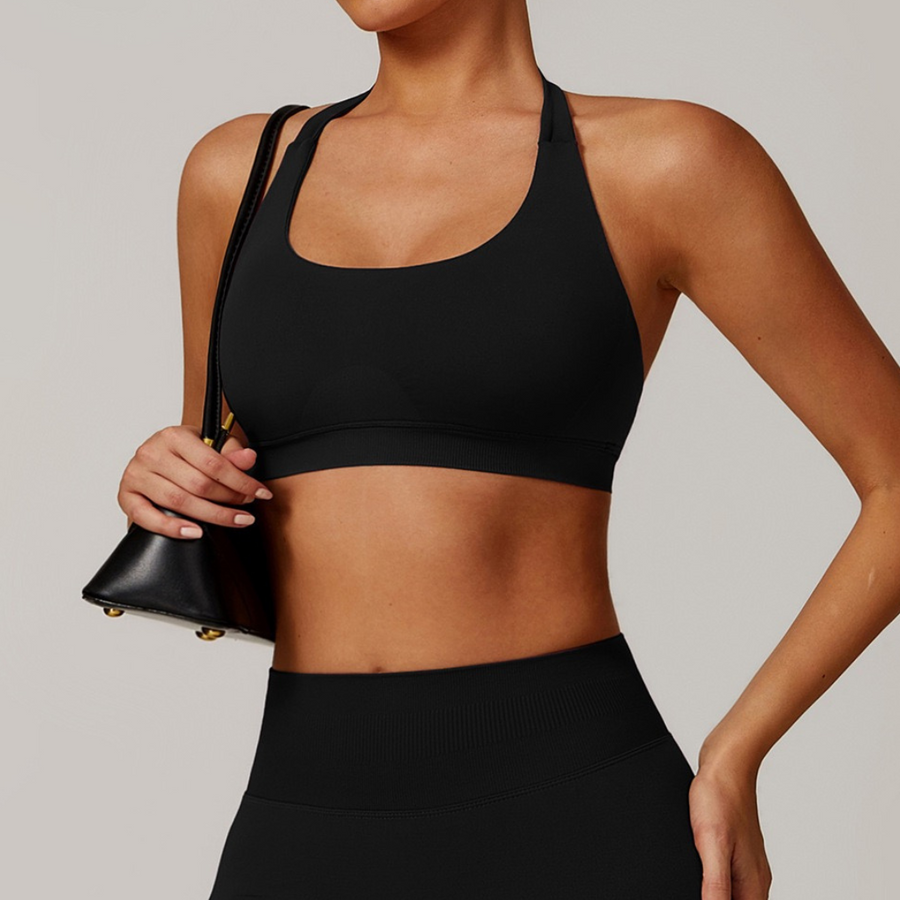 Sandy Stylish Backless Crop Top - Black