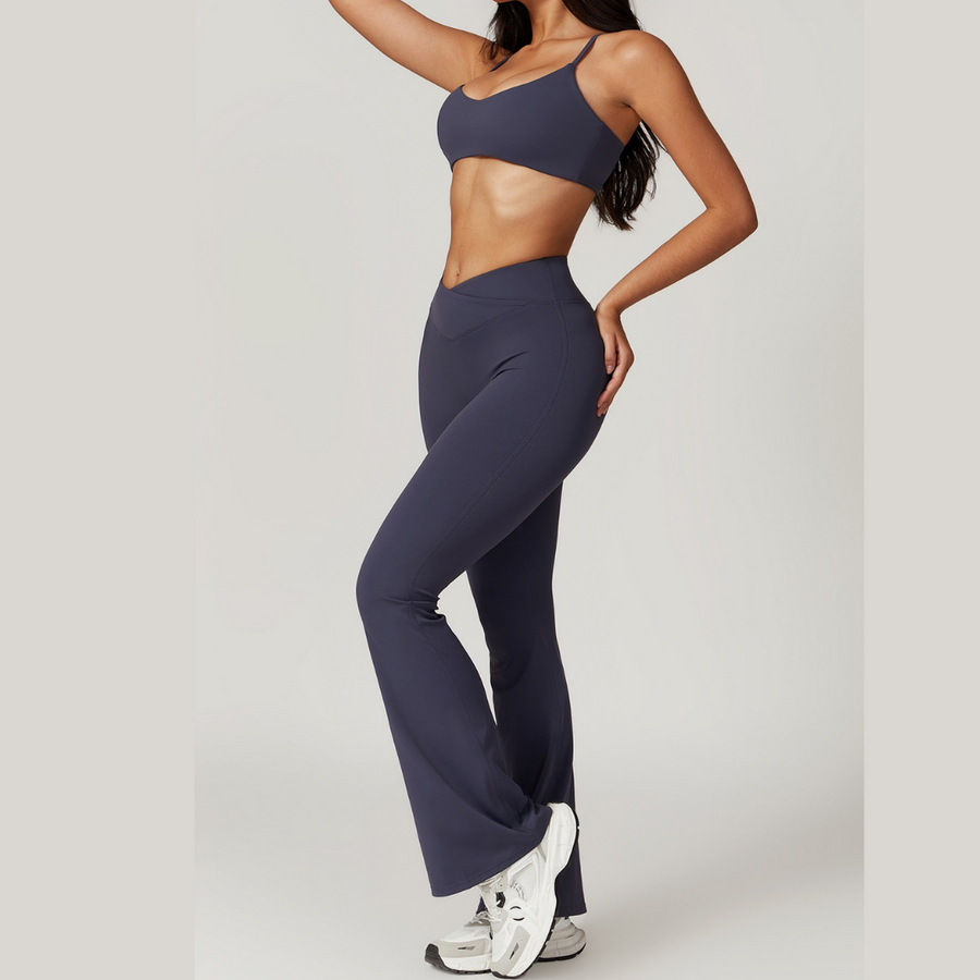 Sustainable Stylish Flared Legging Set - Navy