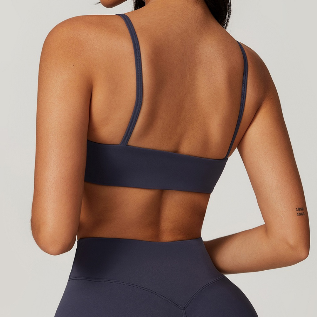 Sustainable Stylish Sports Bra Crop Top - Navy 