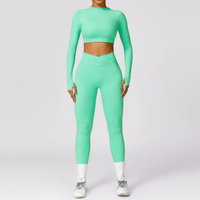 Elegant Long Sleeve Premium Legging Set - Green