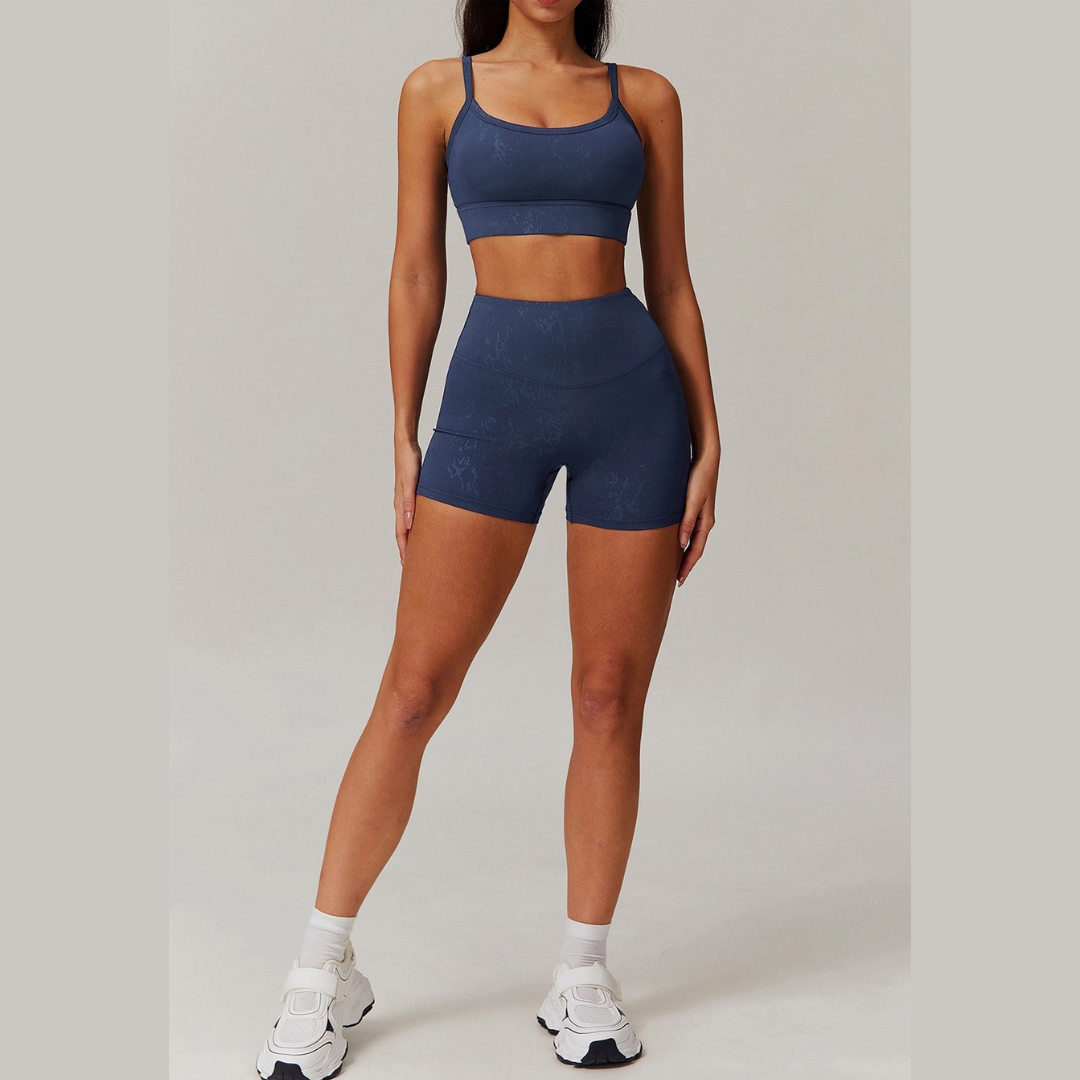 Elysian Glow Sculpt Short Set - Navy