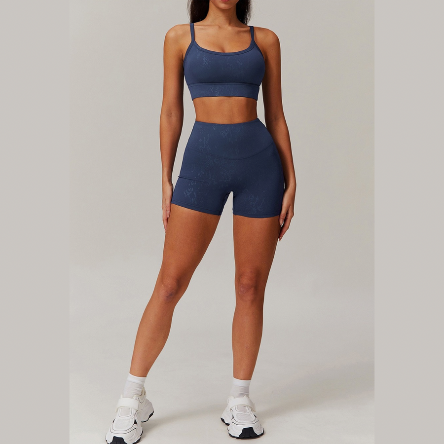 Elysian Glow Sculpt Short Set - Navy