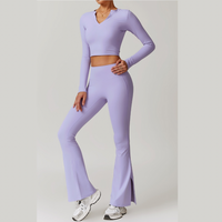 VERA Long Sleeve Yoga Legging Set - Lavender