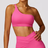 Single Shoulder Unique Style Crop Top - Pink