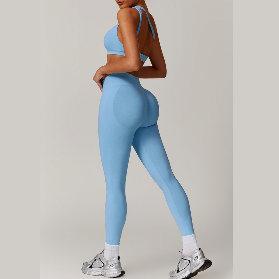 ATHENA Seamless Stylish Legging Set - Sky Blue