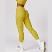 Sexy Style Skinny Scrunched Legging - Lemon Yellow