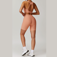 Alibi Ribbed Stylish Premium Short Set - Peach