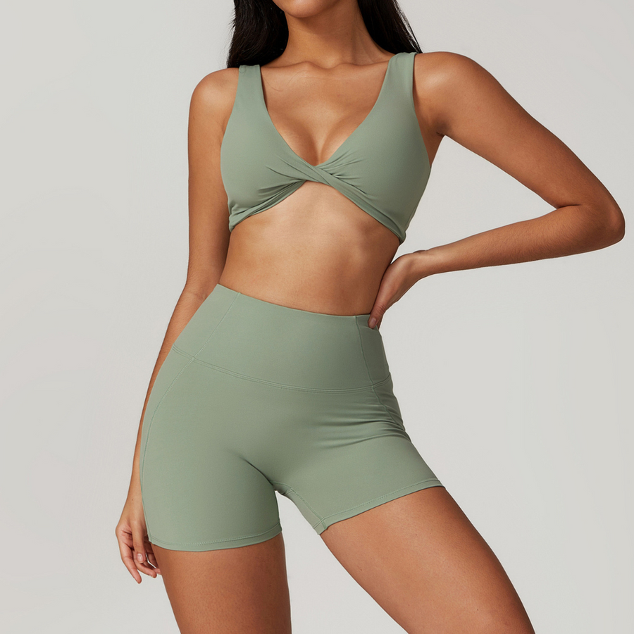 CAMILA Sexy Style Summer Short Set - Sage Green