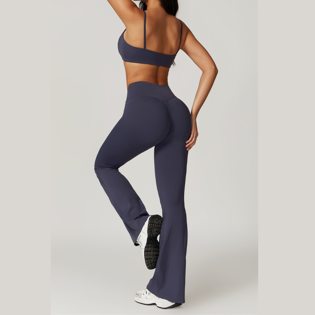 Sustainable Stylish Flared Legging Set - Navy