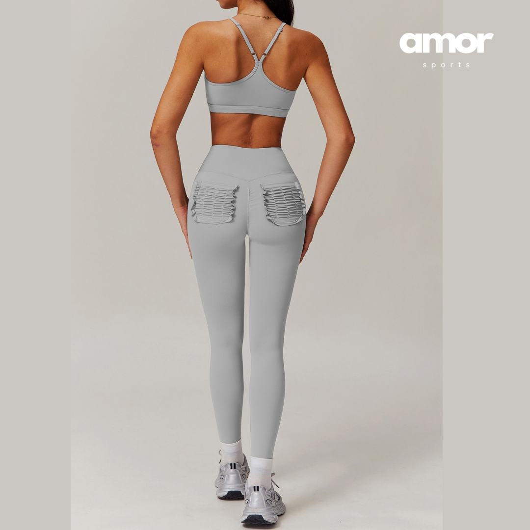 MANTA Premium Pocket Design Skinny Legging Set - Grey