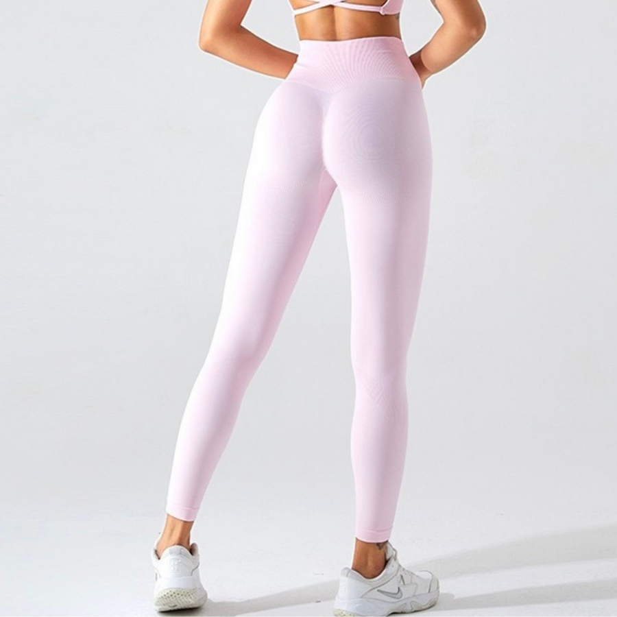 Slim Waist Scrunched Legging - Pink