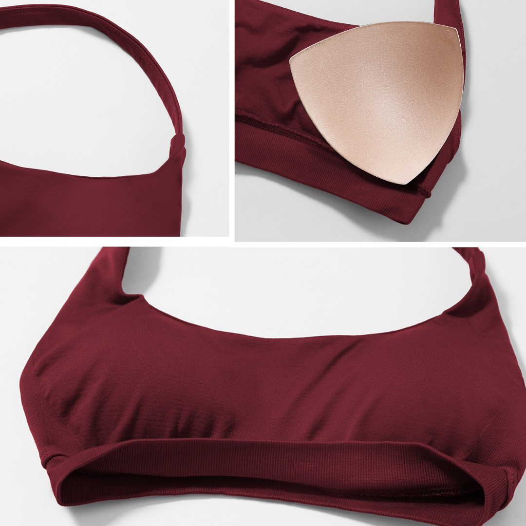 Sandy Stylish Backless Crop Top - Burgundy