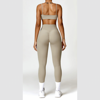 V-Top Skinny Scrunched Legging Set - Cement