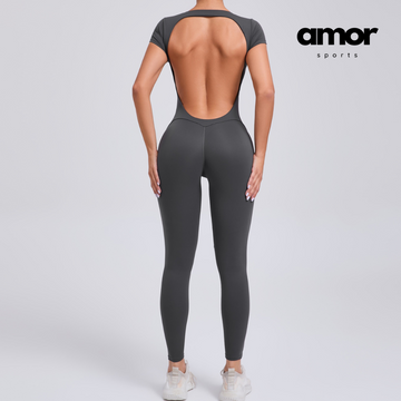 Sabrina Backless Stylish Jumpsuit - Coal Grey