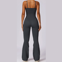 Seamless Premium Stylish Flared Jumpsuit - Coal Grey