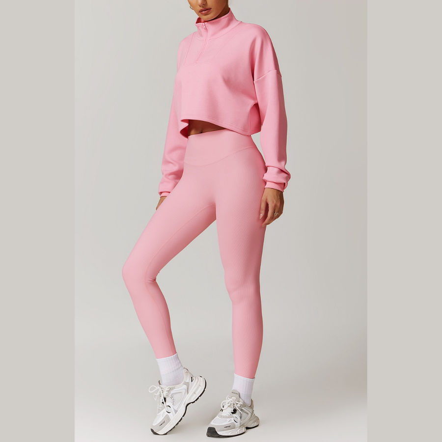 Alibi Chic Jumper & Ribbed Legging 2PCS Set - Pink