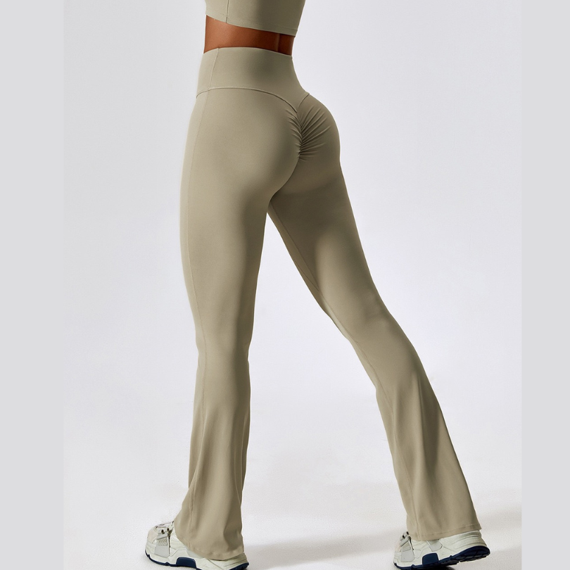 Fabulous Scrunch Flared Legging - Cream Grey