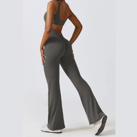 Sexy Stylish Bell Bottom Jumpsuit - Coal Grey