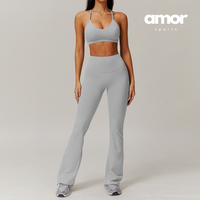MANTA Unique Pocket Flared Legging Set - Grey