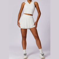 Vest Top Cute Tennis Set Set - Λευκό 