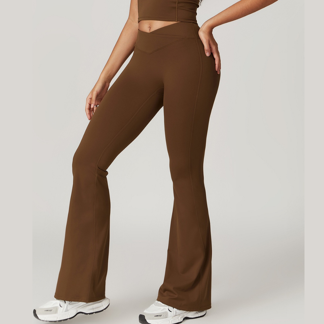 Sustainable Stylish Flared Legging - Coffee 