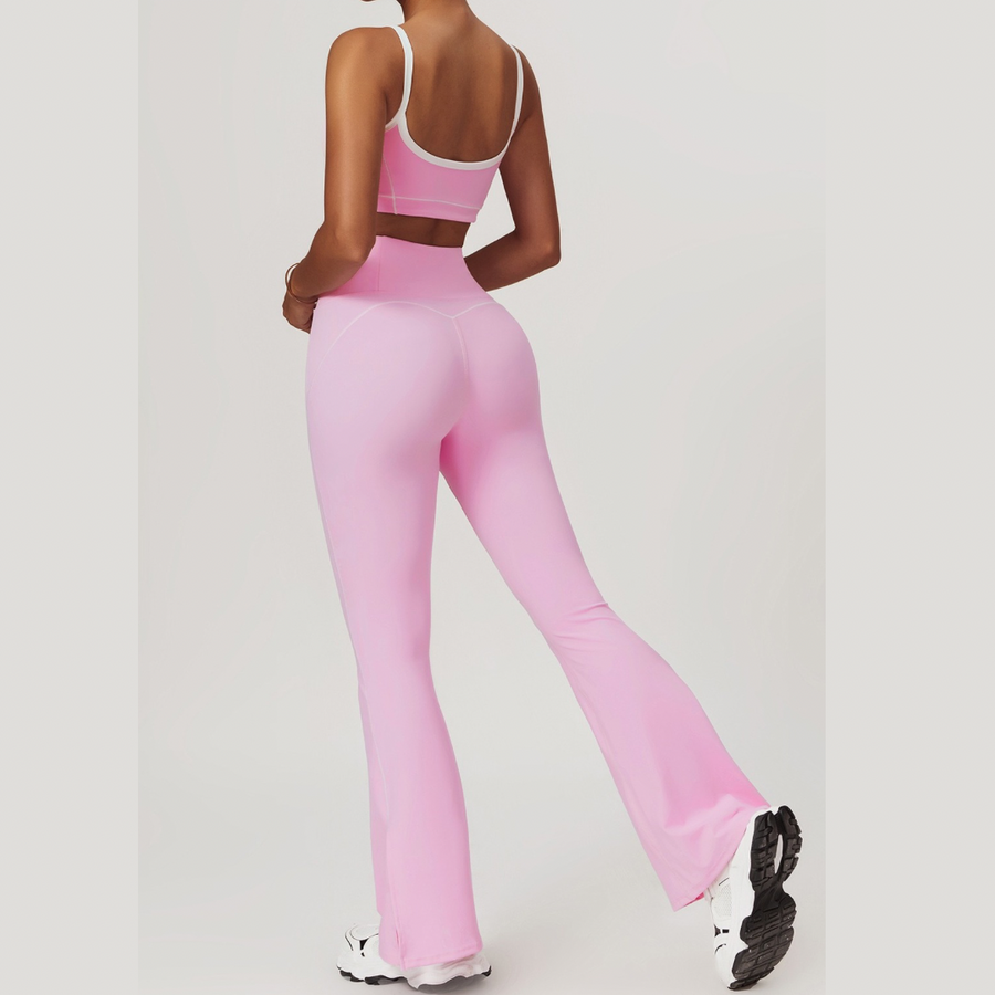 Birdy White Strap Elegant Legging Set - Pink