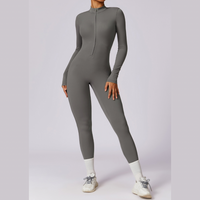 Classic Long-Sleeve Jumpsuit -  Grey