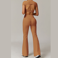EVA Premium Short Sleeve Top Legging Set - Caramel