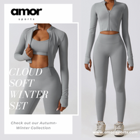 Spring 3pcs Stylish Cloud Soft Jacket Set - Grey