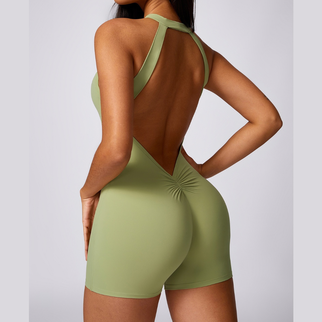 Effortless Stylish Scrunched Romper - Mint Green