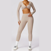 Sexy Long Sleeve Premium Legging Set - Nude