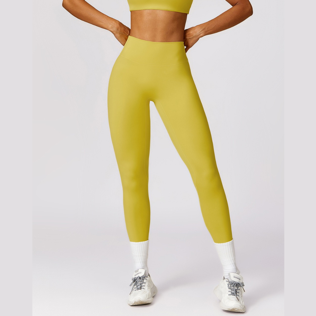 Sexy Style Skinny Scrunched Legging - Lemon Yellow