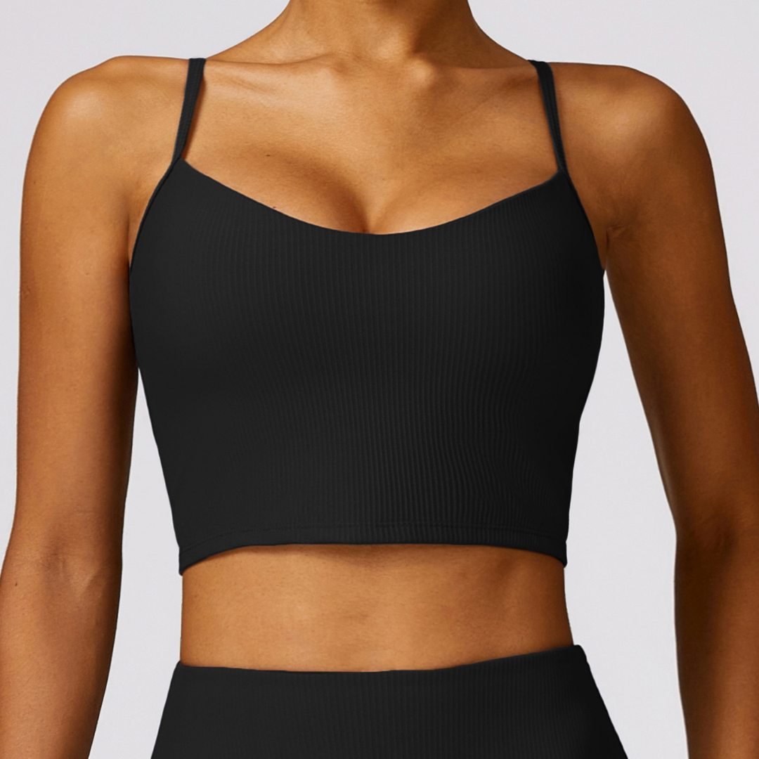 Premium Ribbed Elegant and Stylish Crop Top - Black