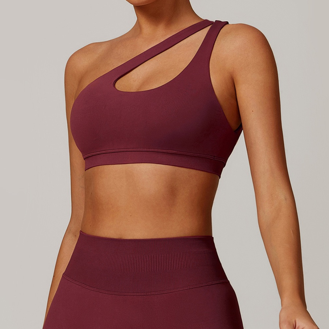 ATHENA Seamless Stylish Crop Top - Burgundy