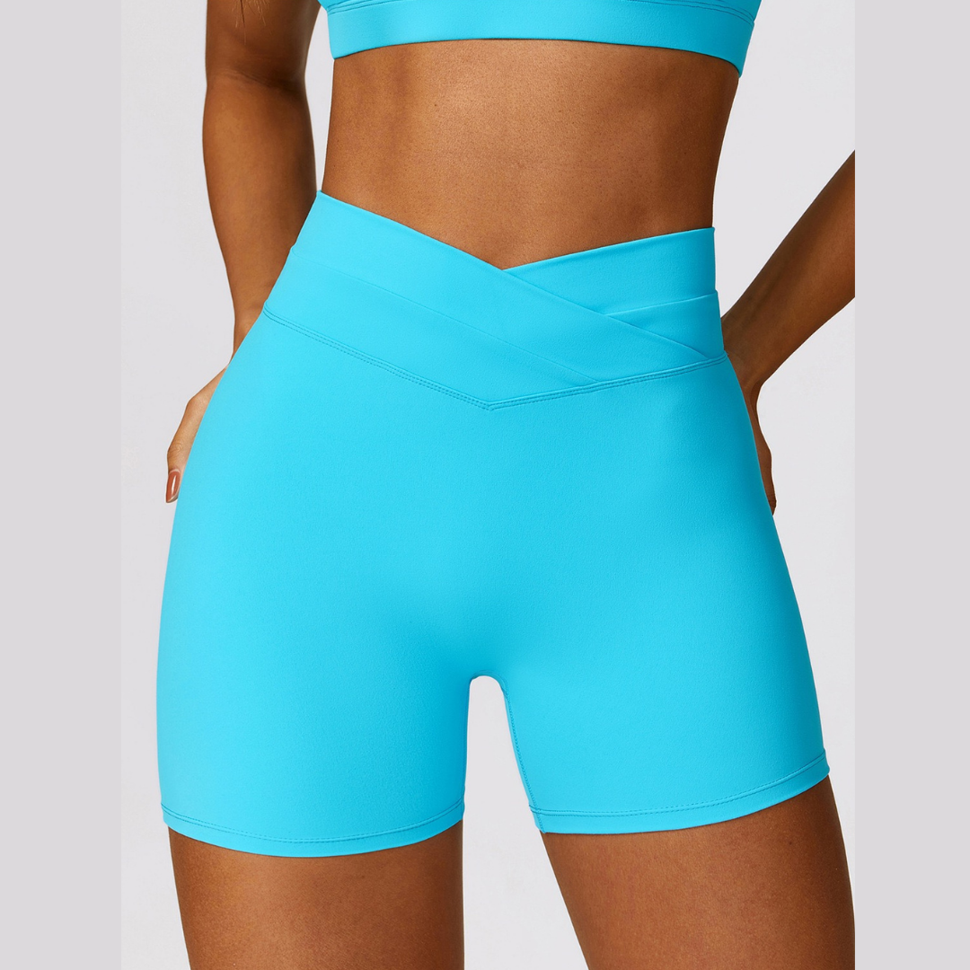 Stylish V-shape Wasit Design Short - Blue