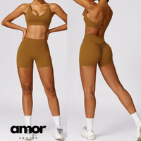 Stylish Back Premium Short Set - Caramel