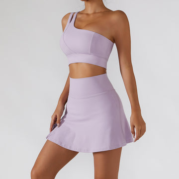 DONA Chic Single Shoulder Tennis Short Set - Lavender