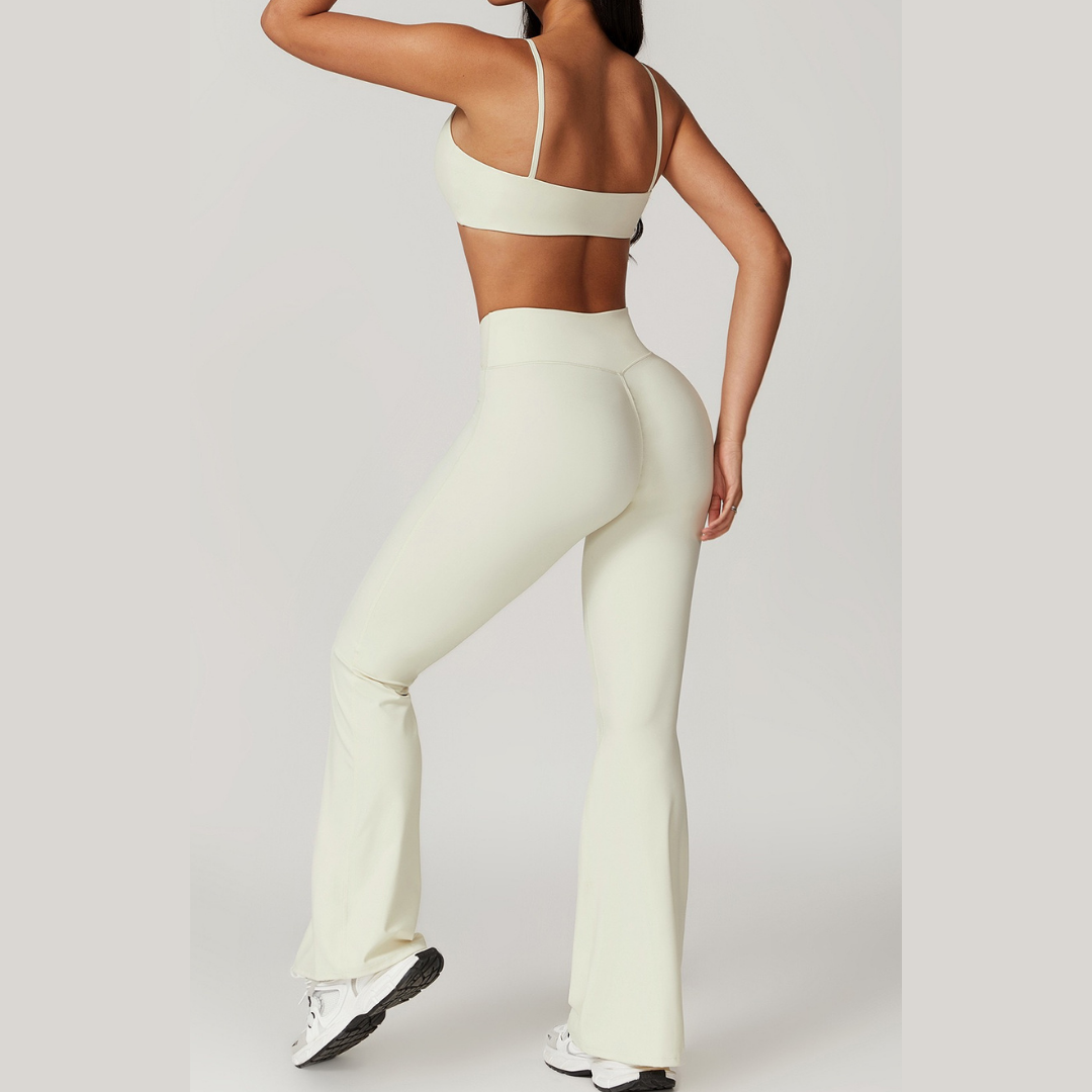 Sustainable Stylish Flared Legging Set - Cream White