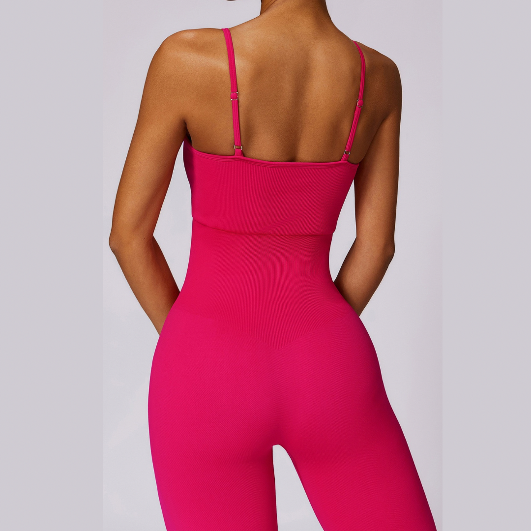 Seamless Premium Stylish Flared Jumpsuit - Rasberry