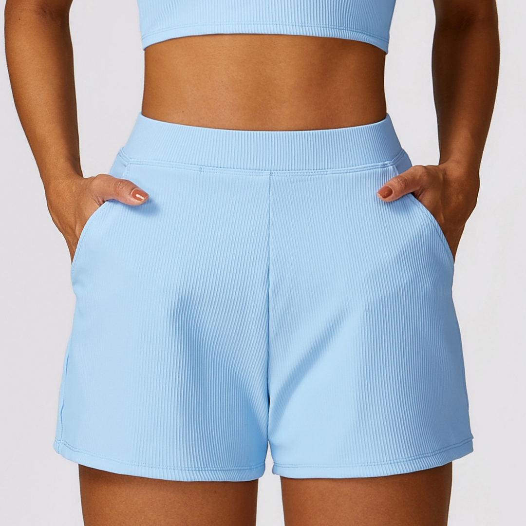 Ribbed Elegant and Stylish Short - Sky Blue