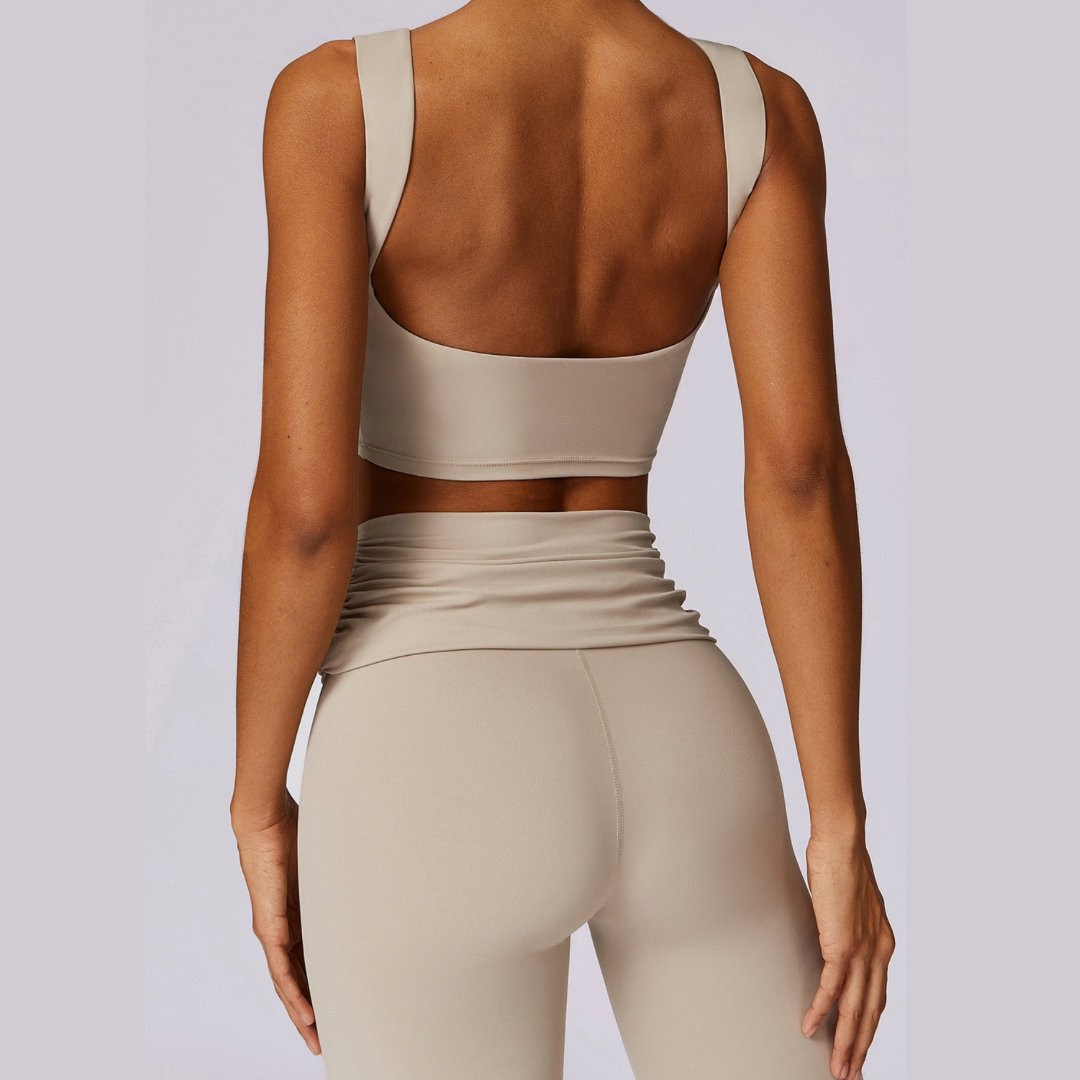 Elegant Square Top Flared Bottom Set - Vanilla