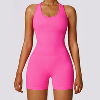 Seamless Cross Back Romper - Pink