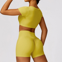 Short Sleeve Premium Short Set - Lemon Yellow