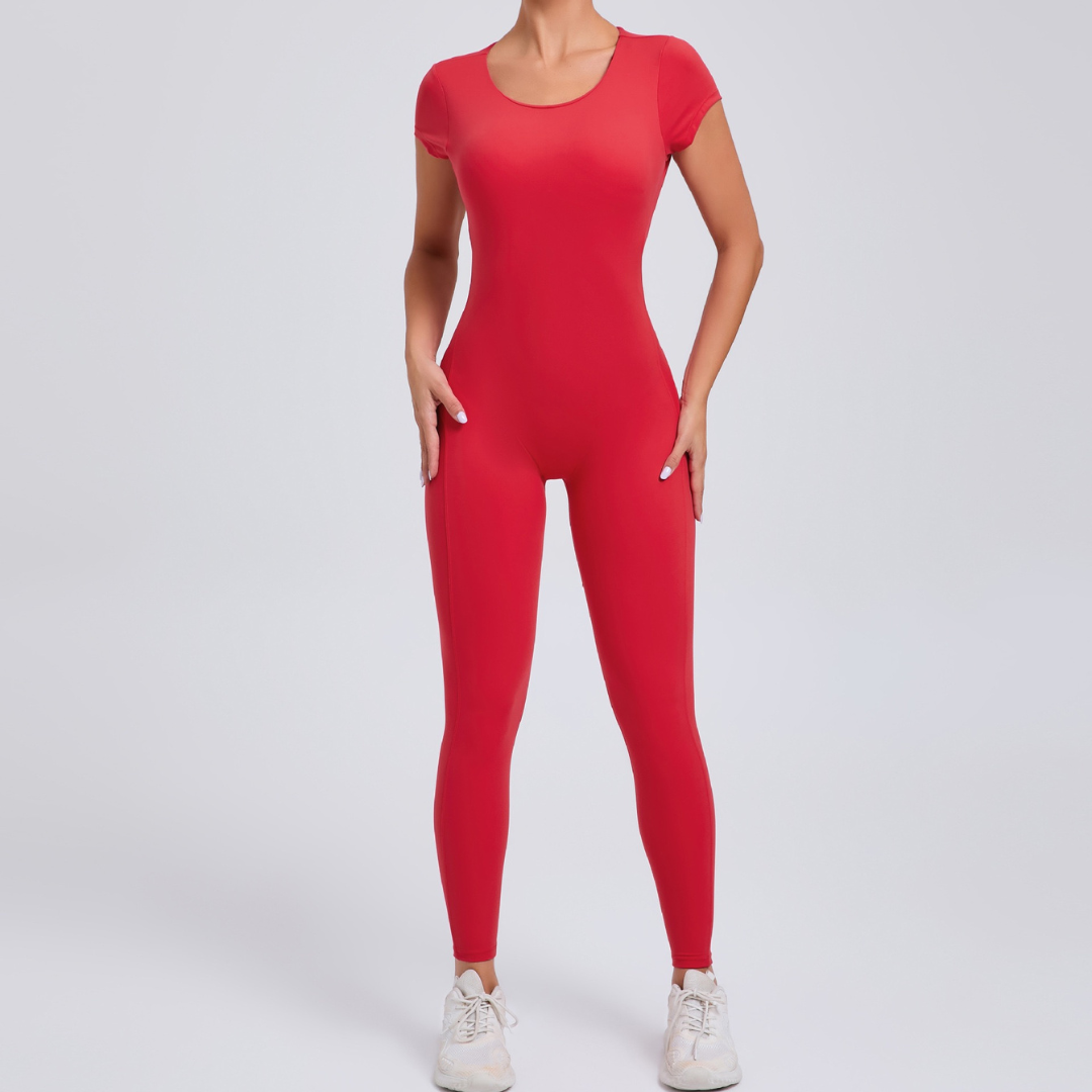 Sabrina Backless Stylish Jumpsuit - Red