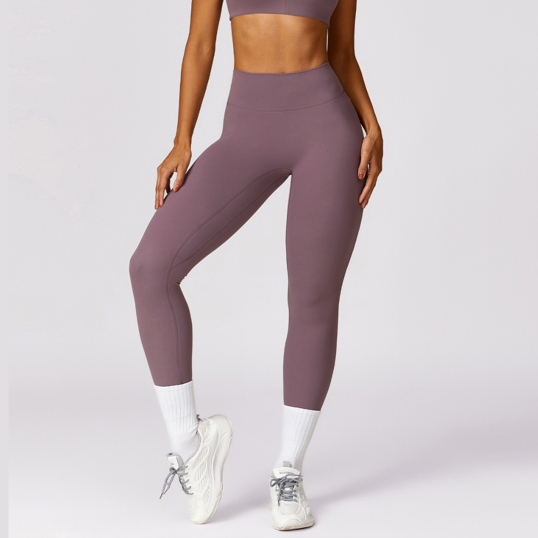 Sexy Style Skinny Scrunched Legging - Smoky Rose