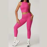 CAMILA Strong Support Vest Top Legging Set - Magenta