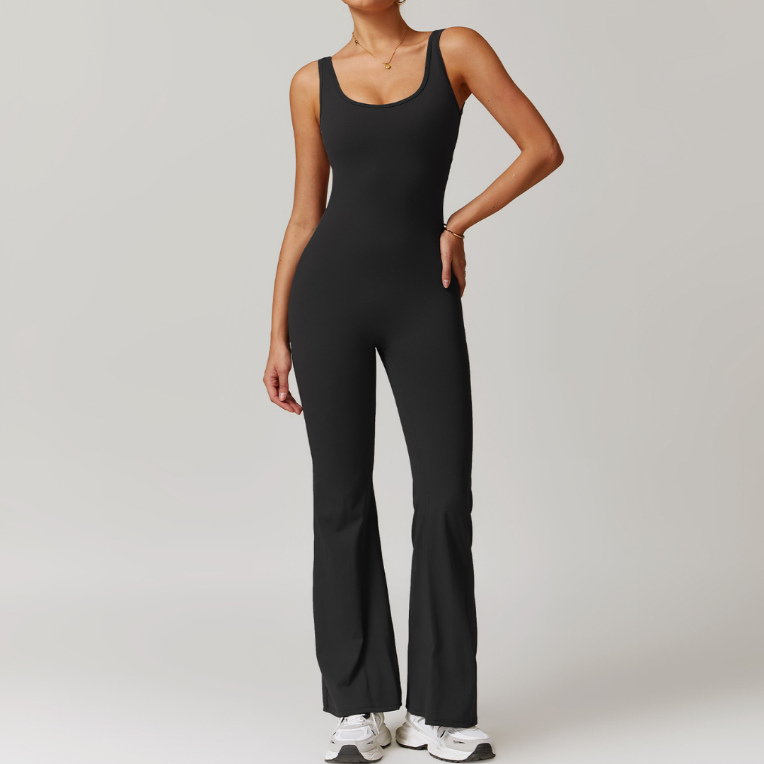 BOBBI Chic & Sculpted Flared Bottom Jumpsuit - Black