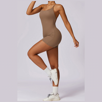 Summer Fashion Scruched Romper - Almond